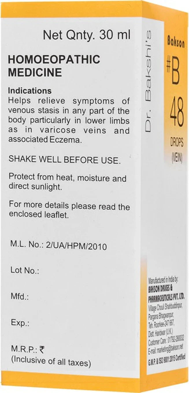 Bakson's Homeopathy B48 Drops - 30 ml