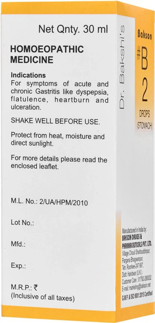 Bakson's Homeopathy B2 Drops - 30 ml