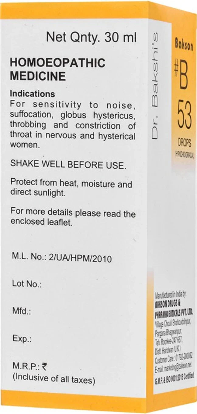 Bakson's Homeopathy B53 Drops - 30 ml
