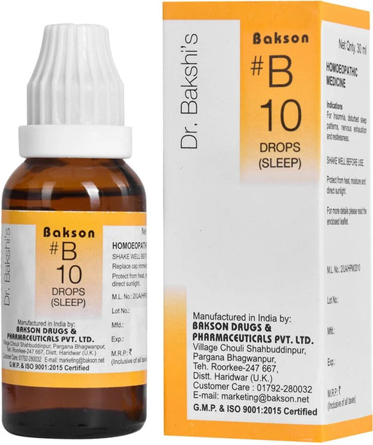 Bakson's Homeopathy B10 Drops (Sleep) - 30 ml