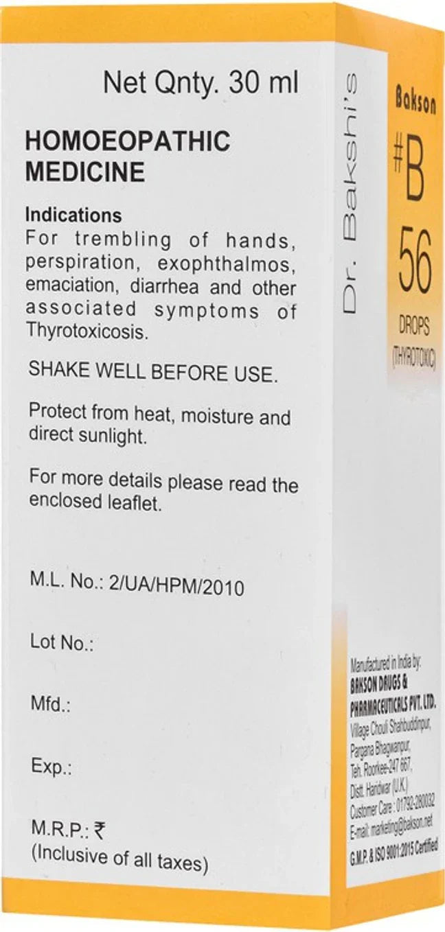 Bakson's Homeopathy B56 Drops - 30 ml