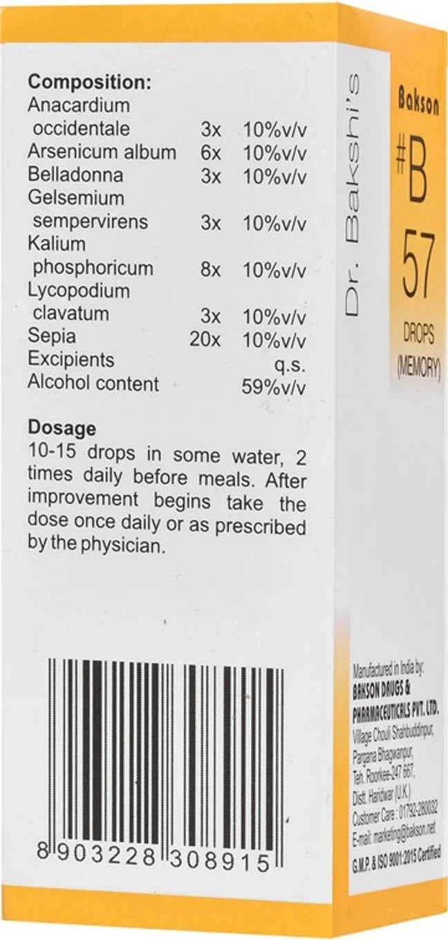 Bakson's Homeopathy B57 Drops - 30 ml