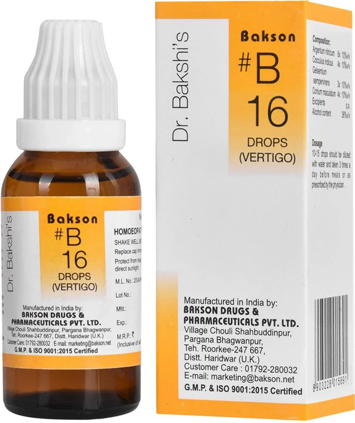 Bakson's Homeopathy B16 Drops - 30 ml