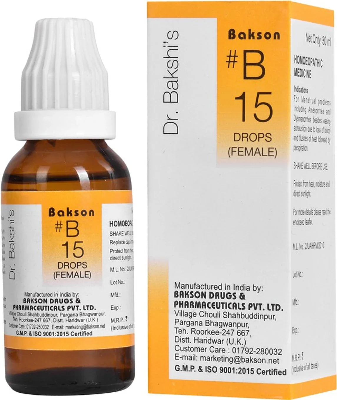 Bakson's Homeopathy B15 Drops (Female) - 30 ml