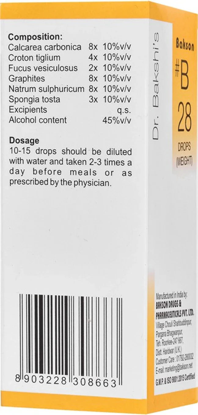 Bakson's Homeopathy B28 Drops - 30 ml