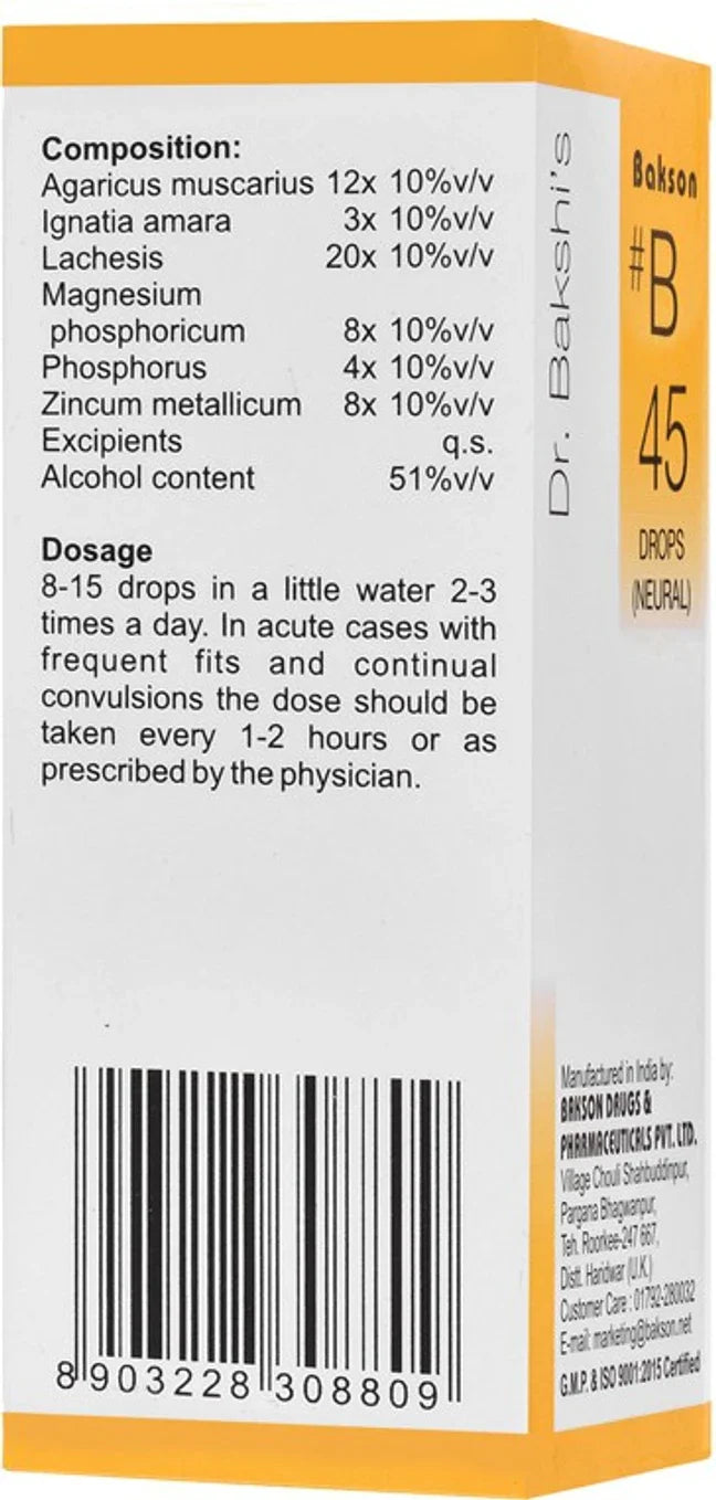 Bakson's Homeopathy B45 Drops - 30 ml
