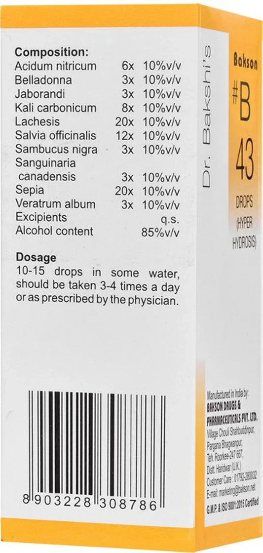 Bakson's Homeopathy B43 Drops - 30 ml