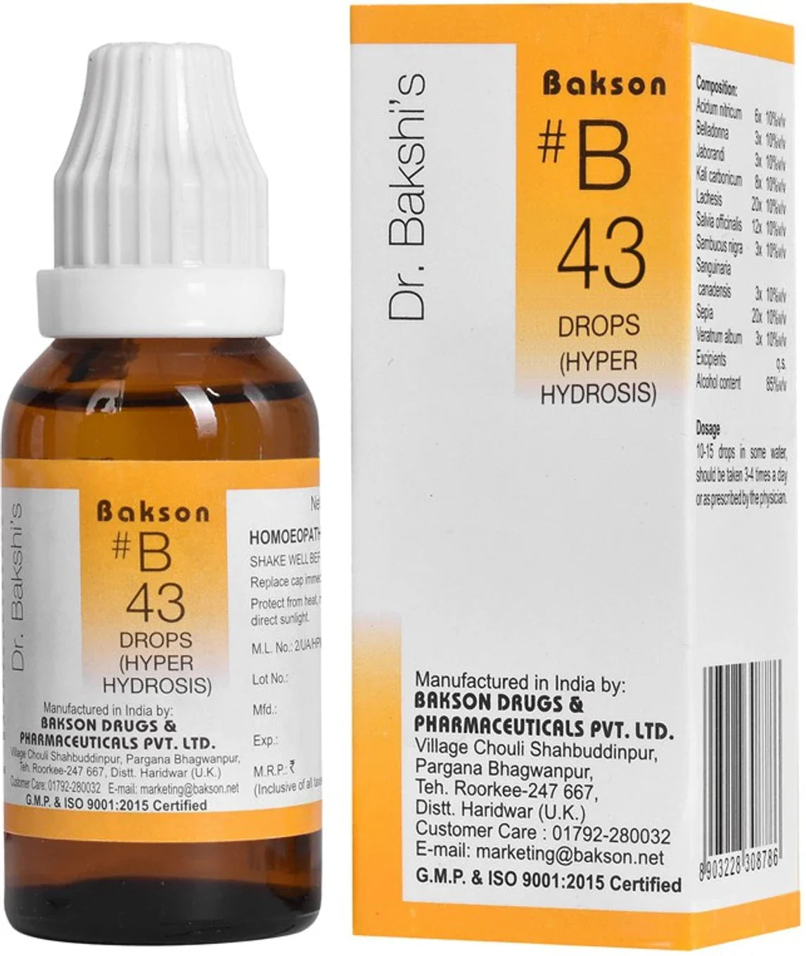 Bakson's Homeopathy B43 Drops - 30 ml