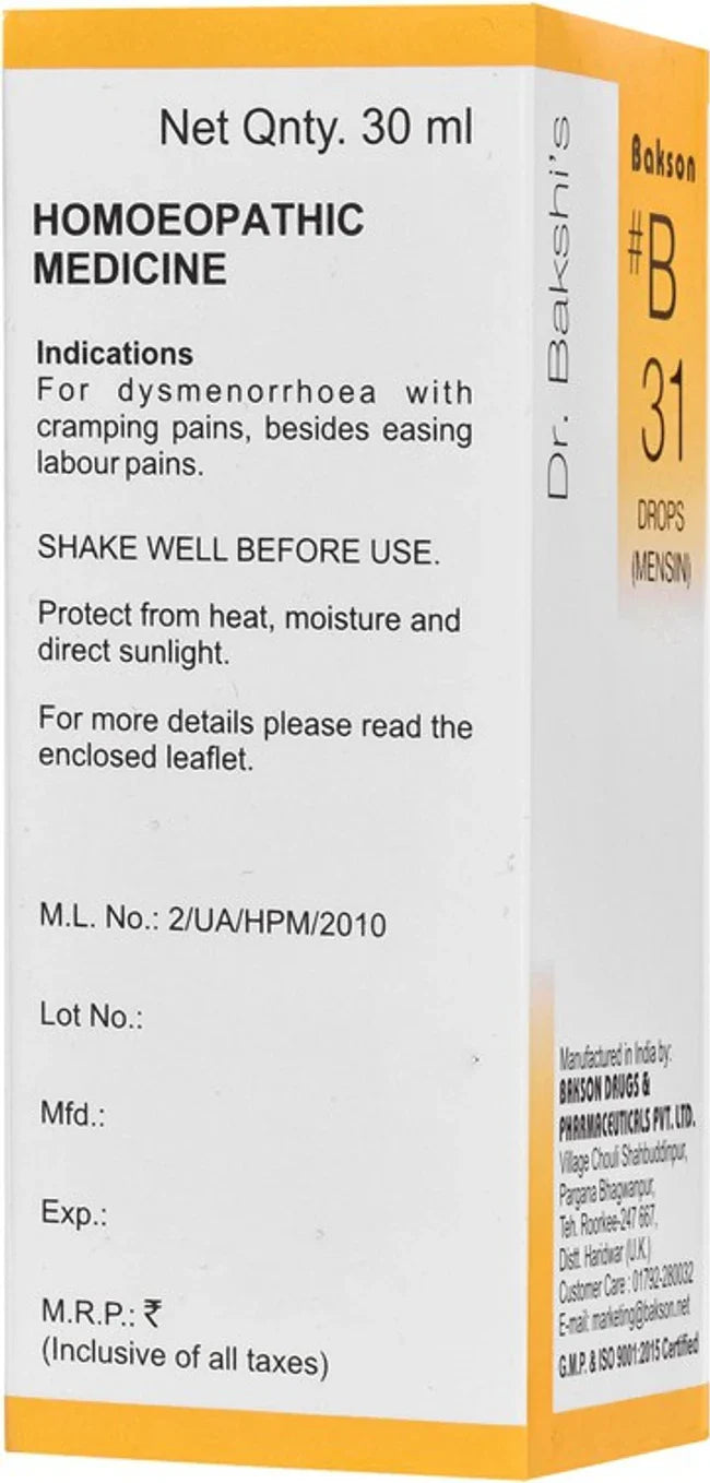 Bakson's Homeopathy B31 Drops - 30 ml