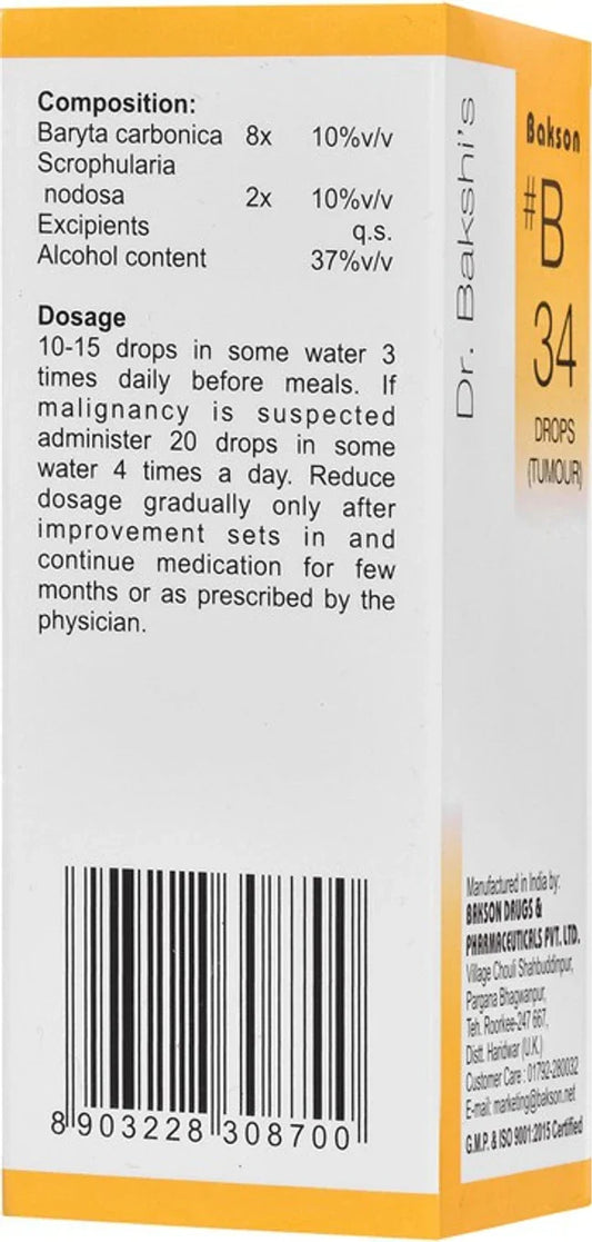 Bakson's Homeopathy B34 Drops - 30 ml