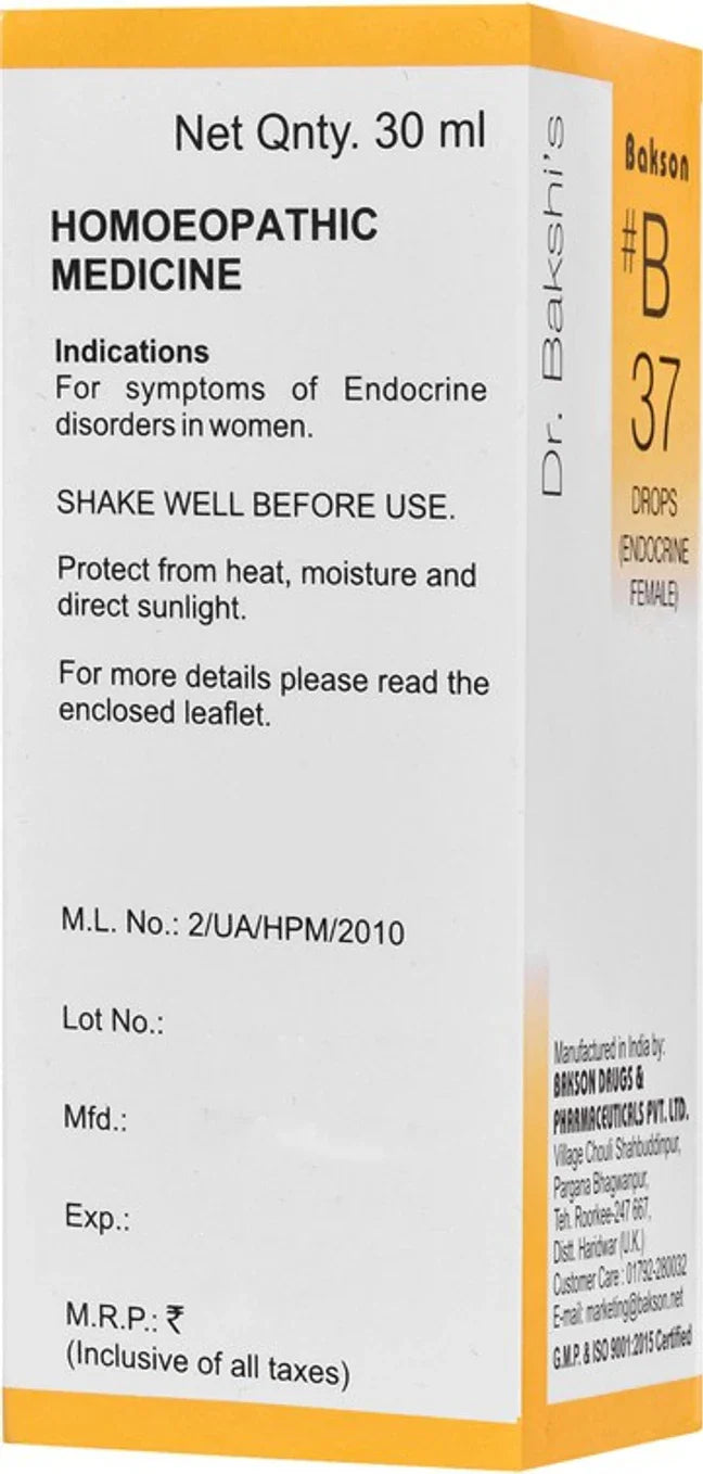 Bakson's Homeopathy B37 Drops - 30 ml