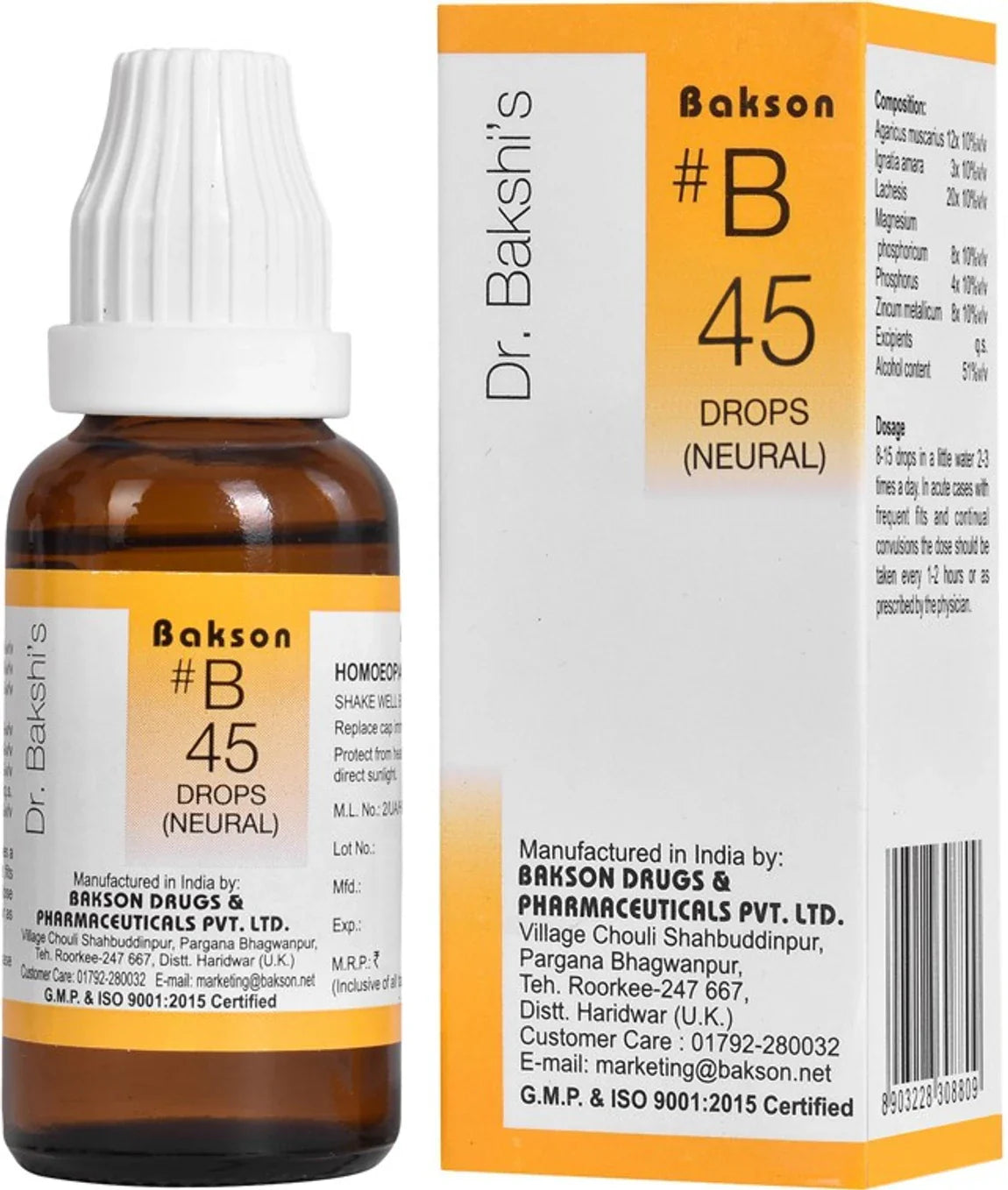 Bakson's Homeopathy B45 Drops - Limited Time Offer - 30 ml
