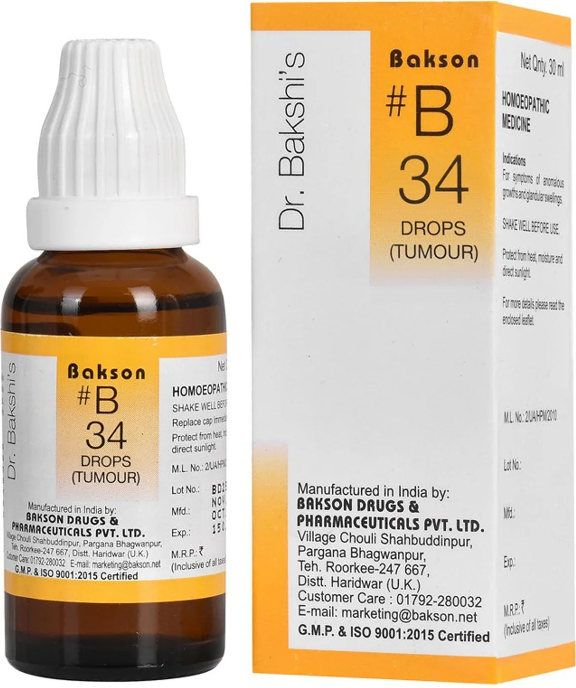 Bakson's Homeopathy B34 Drops - 30 ml