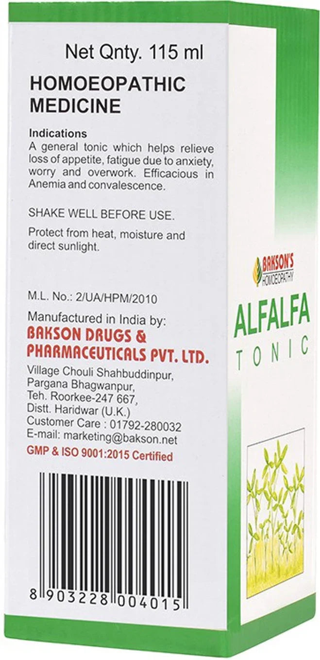 Bakson's Homeopathy Alfalfa Tonic - 115 ml