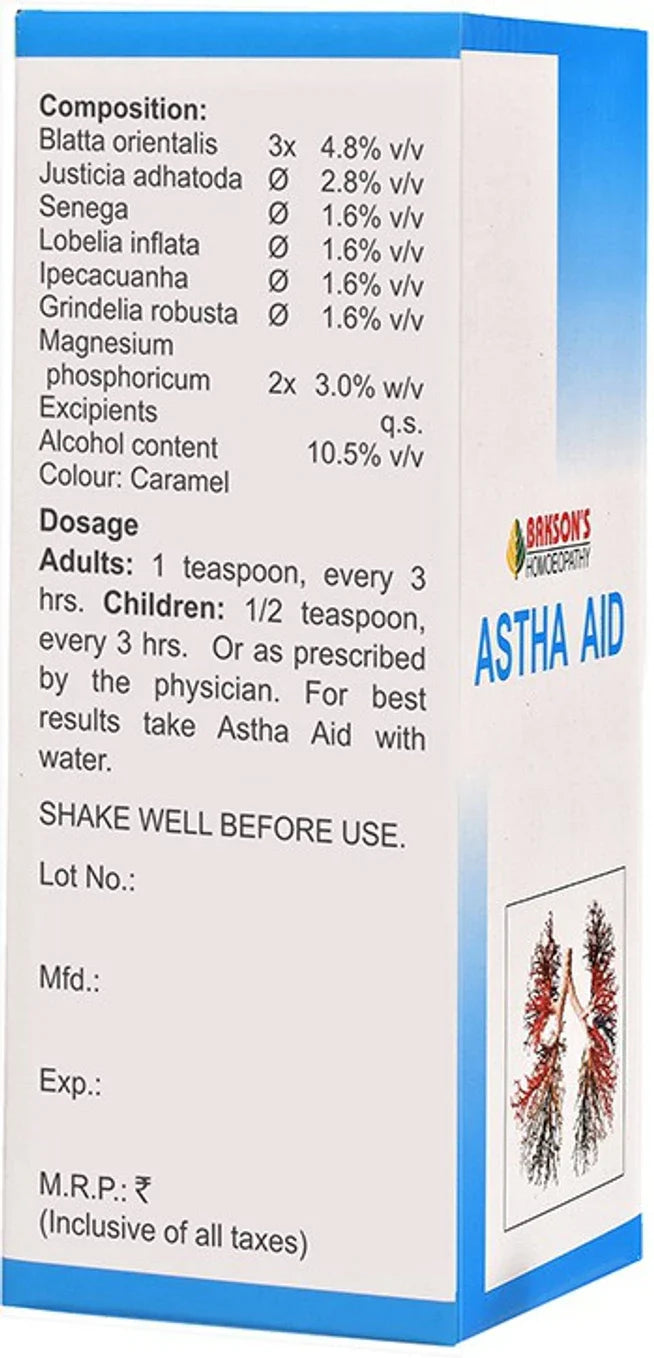 Bakson's Homeopathy Astha Aid Syrup - 115 ml