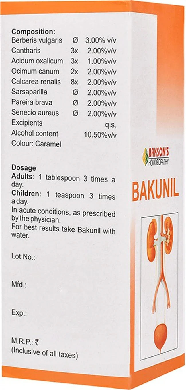 Bakson's Homeopathy Bakunil Syrup - 115 ml
