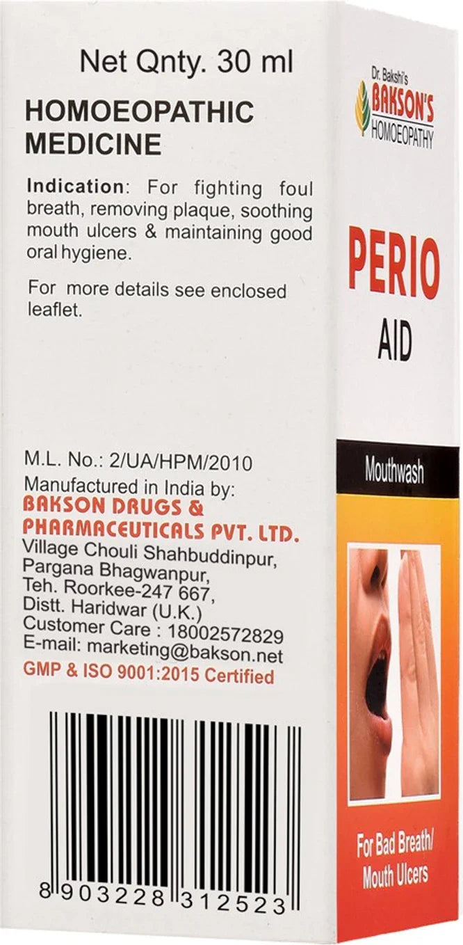 Bakson's Homeopathy Perio Aid Mouth Wash - 30 ml