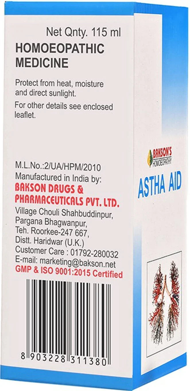 Bakson's Homeopathy Astha Aid Syrup - 115 ml