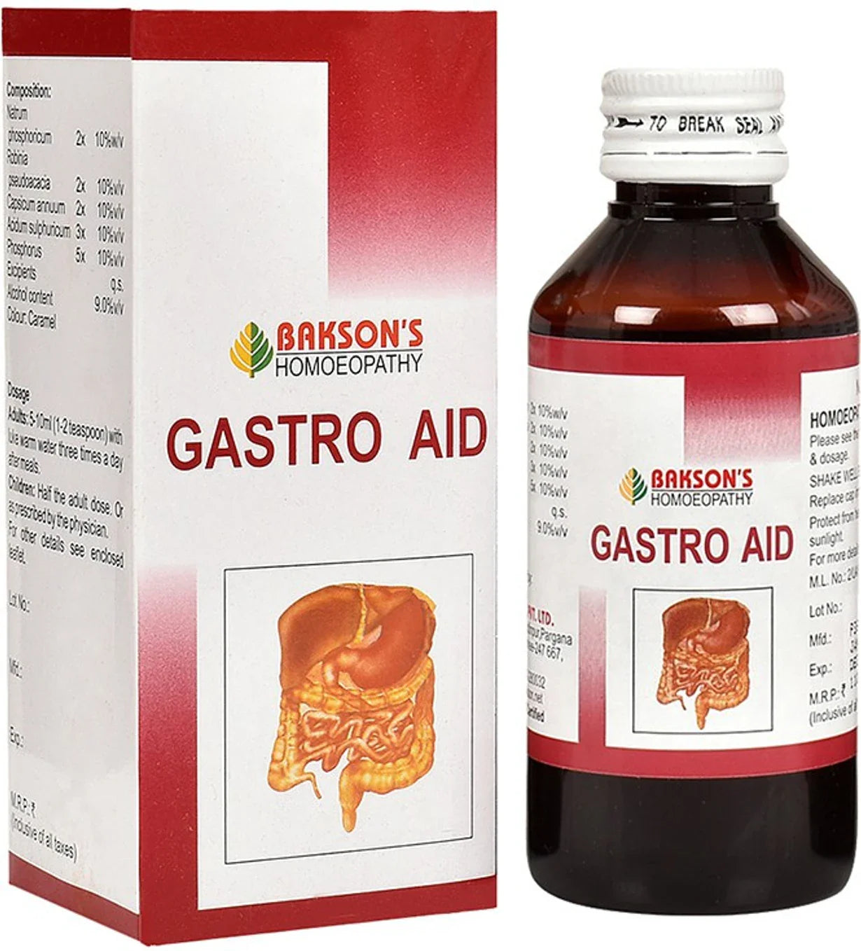 Bakson's Homeopathy Gastro Aid Syrup - 115 ml