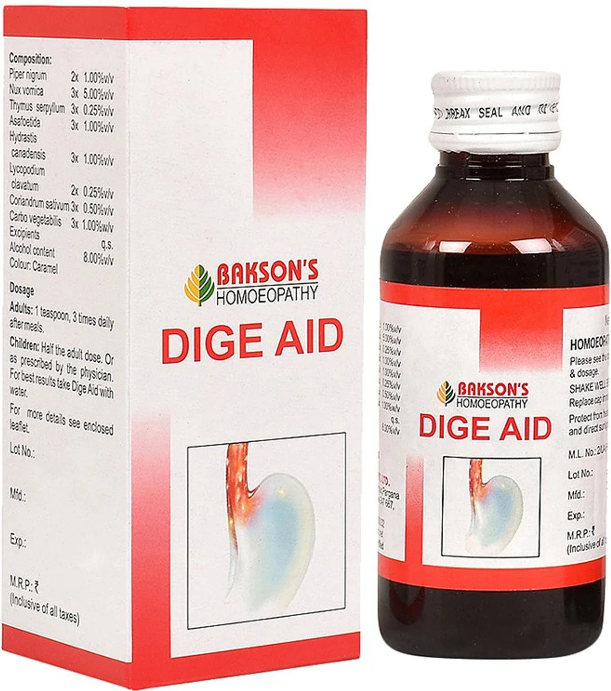 Bakson's Homeopathy Dige Aid Syrup - 115 ml