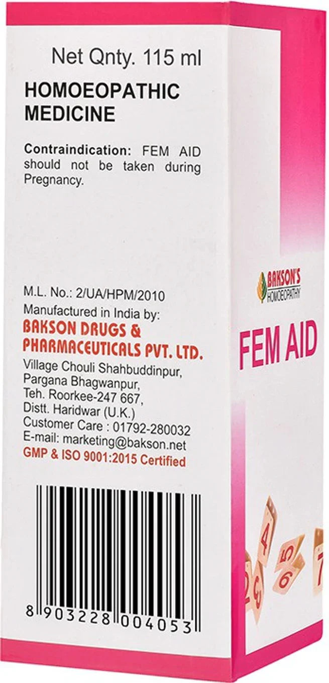 Bakson's Homeopathy Fem Aid Syrup - 115 ml