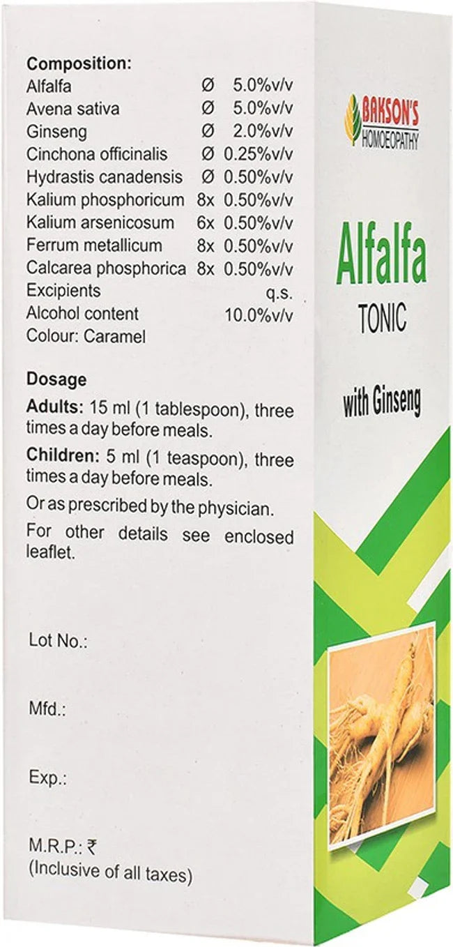 Bakson's Homeopathy Alfalfa Tonic with Ginseng - 450 ml