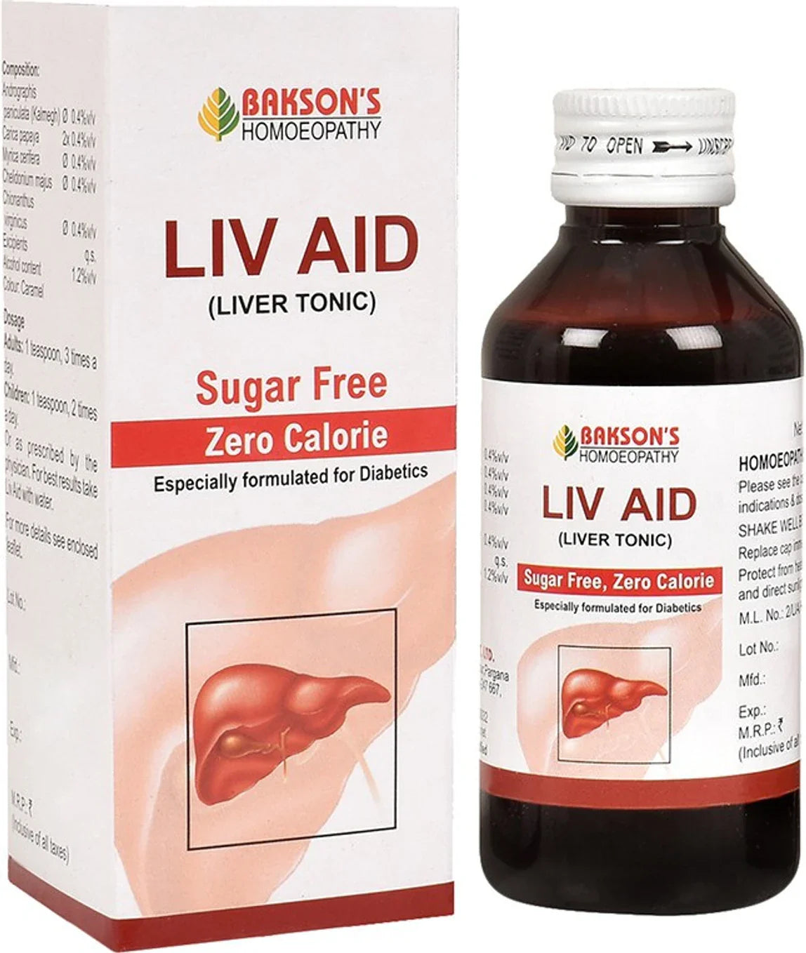Bakson's Homeopathy Liv Aid Liver Tonic Sugar Free - 115 ml