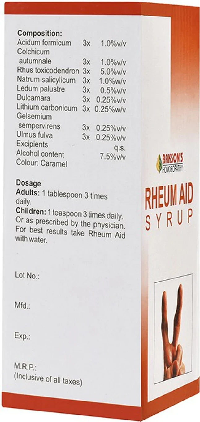 Bakson's Homeopathy Rheum Aid Syrup - 115 ml