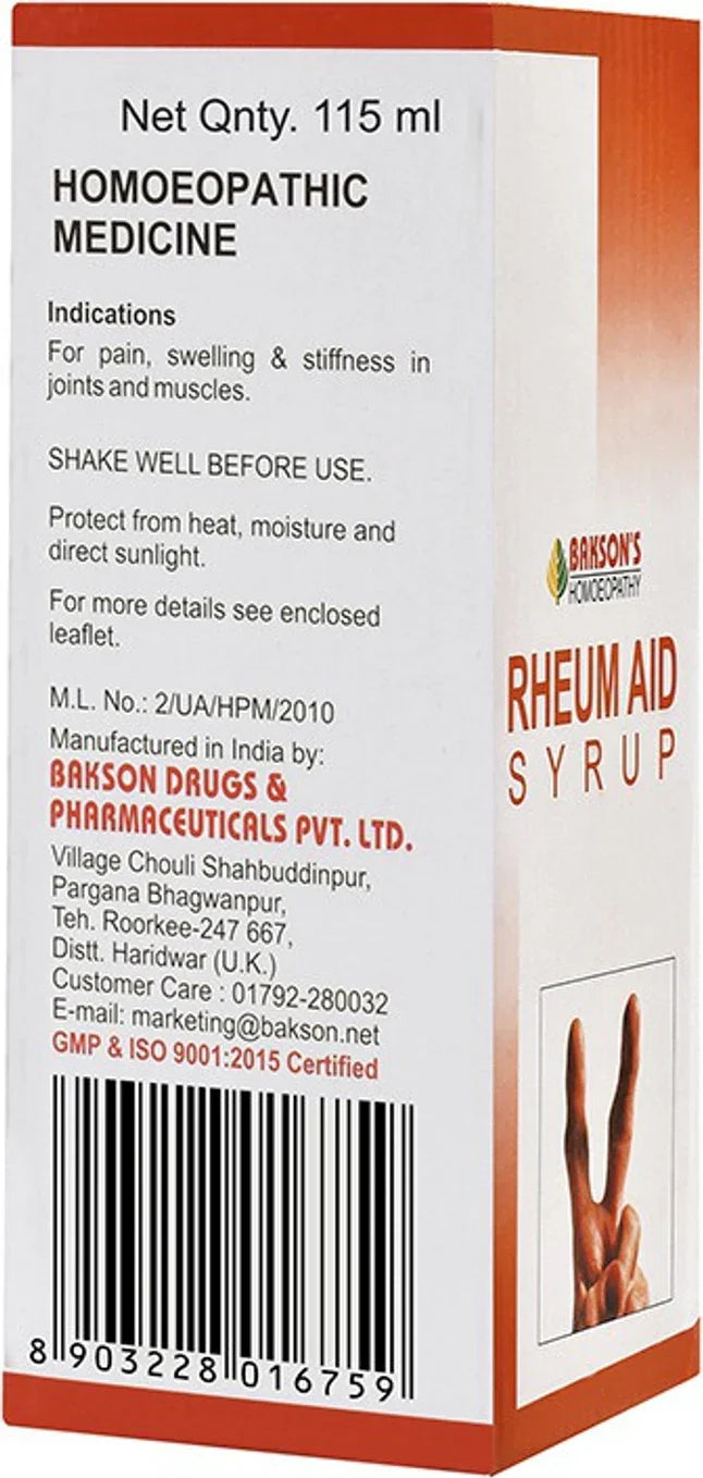Bakson's Homeopathy Rheum Aid Syrup - 115 ml