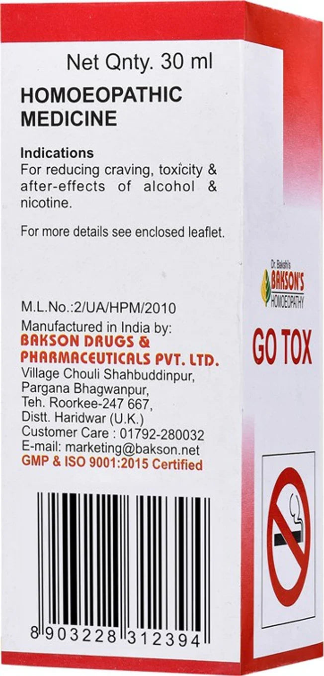 Bakson's Homeopathy Go Tox Drops - 30 ml