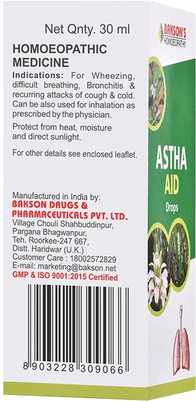 Bakson's Homeopathy Astha Aid Drops - 30 ml