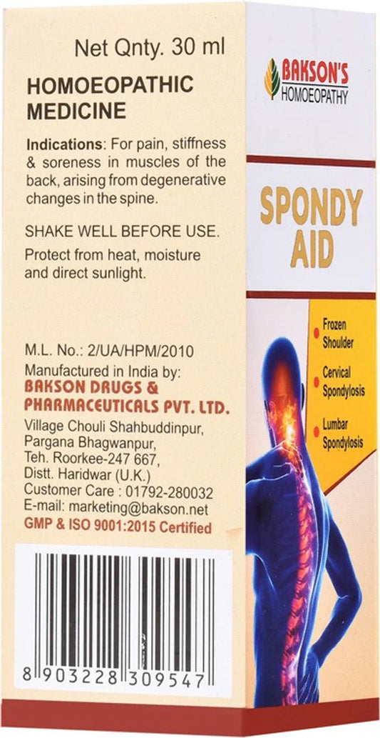 Bakson's Spondy Aid Drops - 30 ml - Pack of 1