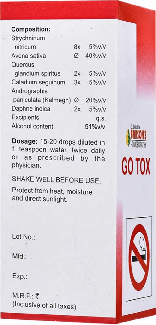 Bakson's Homeopathy Go Tox Drops - 30 ml