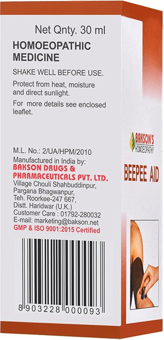 Bakson's Homeopathy Beepee Aid Drops - 30 ml - Pack of 1