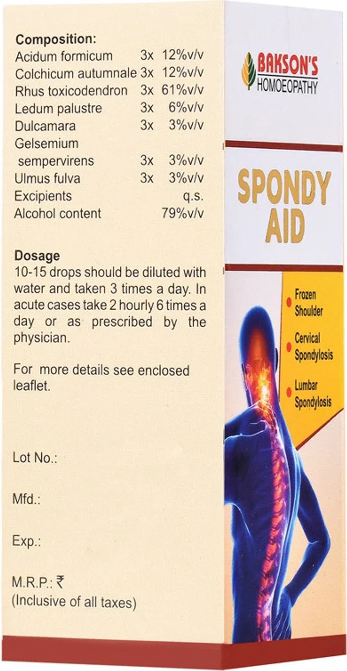 Bakson's Spondy Aid Drops - 30 ml - Pack of 1