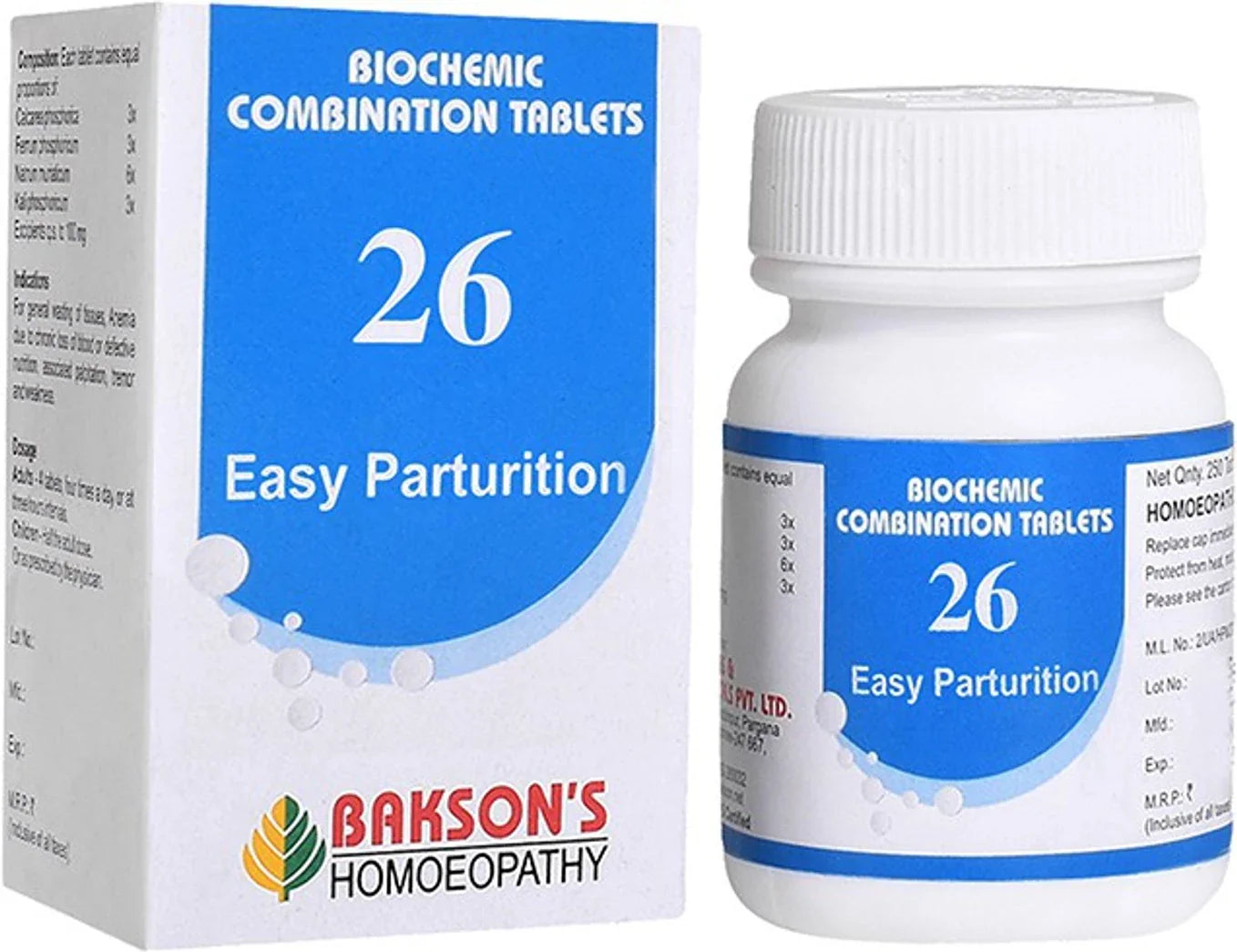 Bakson's Homeopathy Biochemic Combination 26 Tablets - 25 gm
