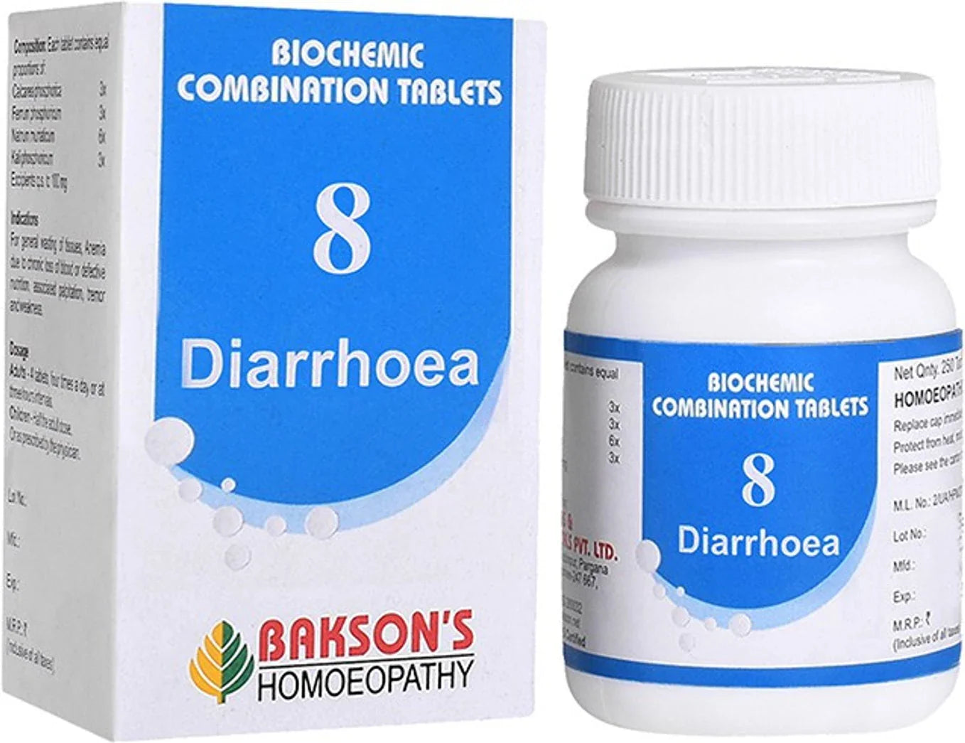 Bakson's Homeopathy Biochemic Combination 8 Tablets - 25 gm
