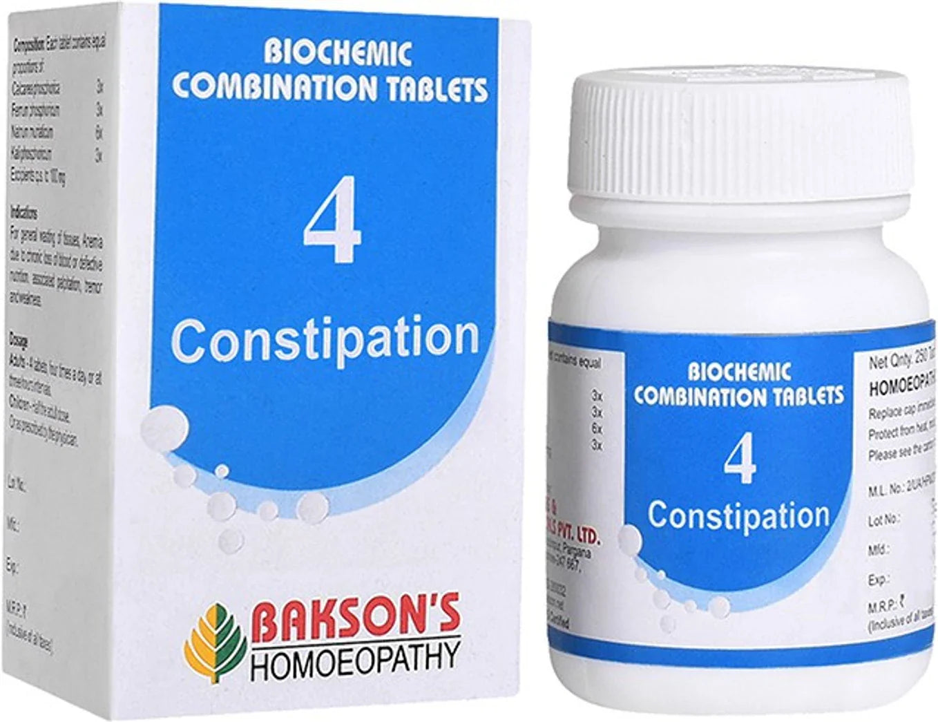 Bakson's Homeopathy Biochemic Combination 4 Tablets - 25 gm