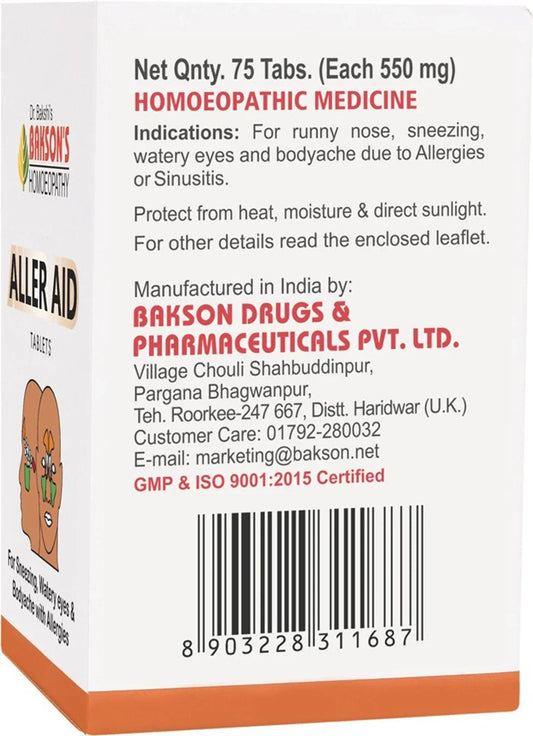 Bakson's Aller Aid Tablets - 75 tabs