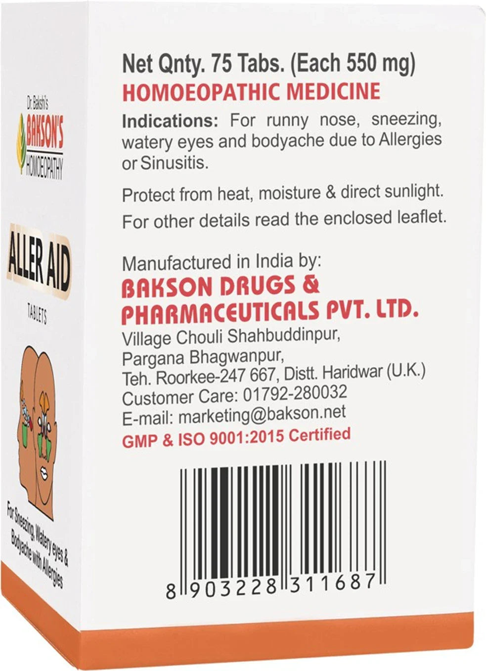 Bakson's Aller Aid Tablets - 75 tabs