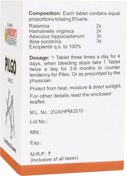 Bakson's Homeopathy Pilgo Tablets - 75 tabs