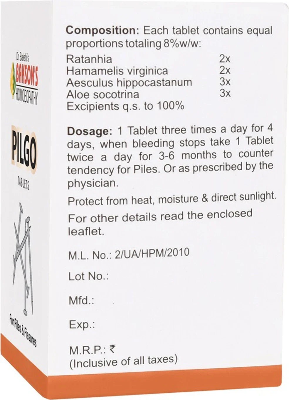 Bakson's Homeopathy Pilgo Tablets - 75 tabs