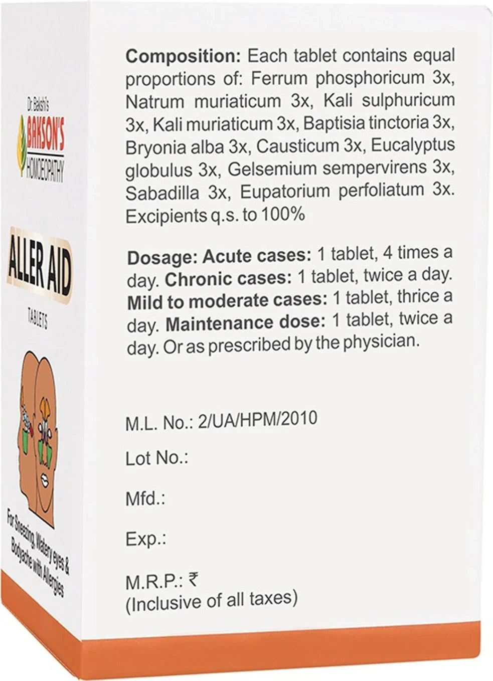 Bakson's Aller Aid Tablets - 75 tabs