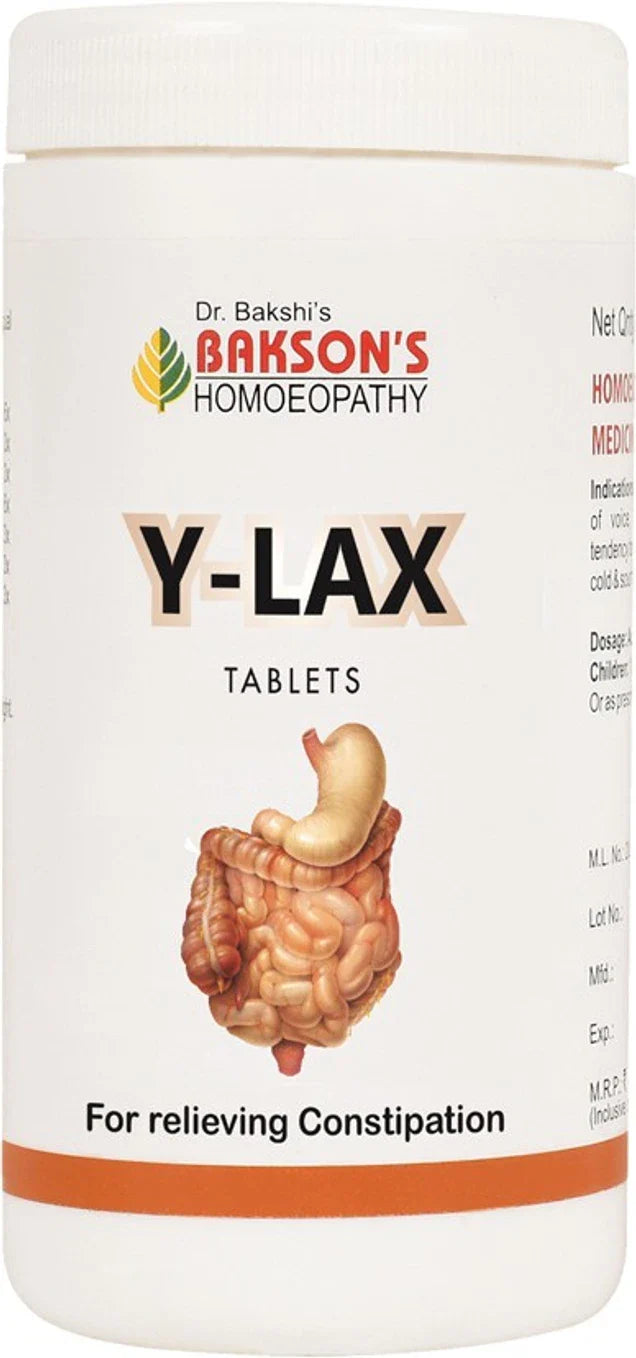 Bakson's Homeopathy Y-Lax Tablet - 200 tabs - Pack of 1