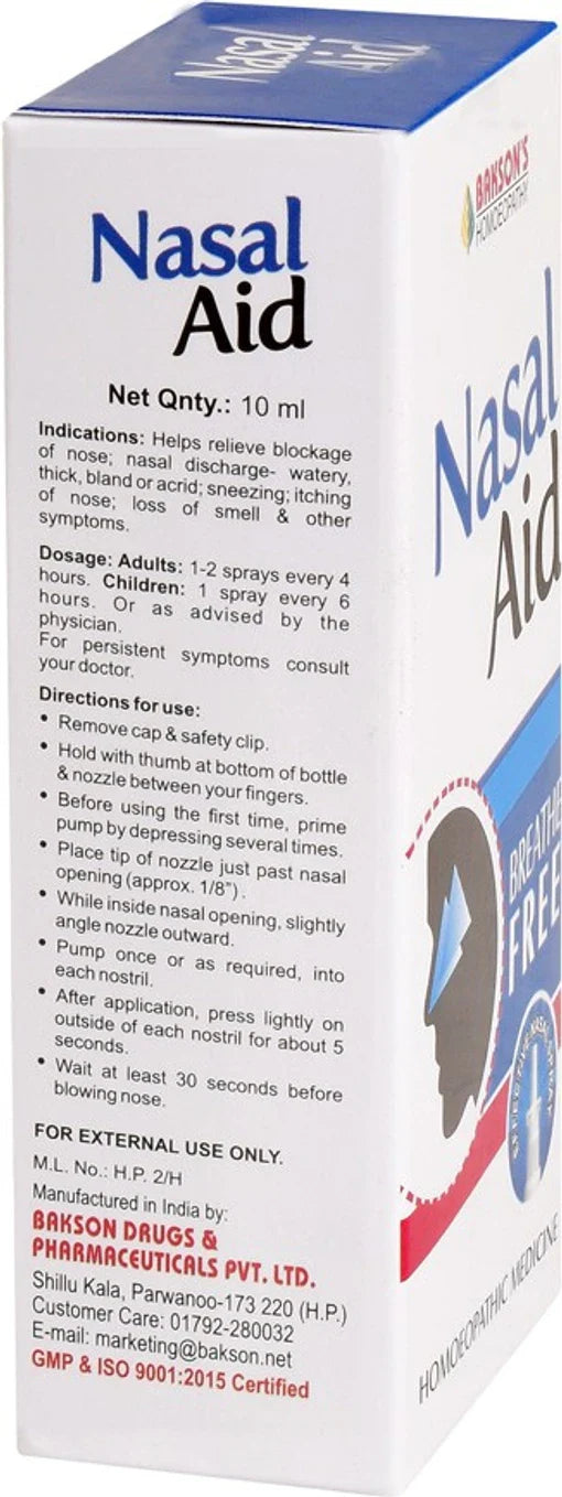 Bakson's Homeopathy Nasal Aid Spray - 10 ml