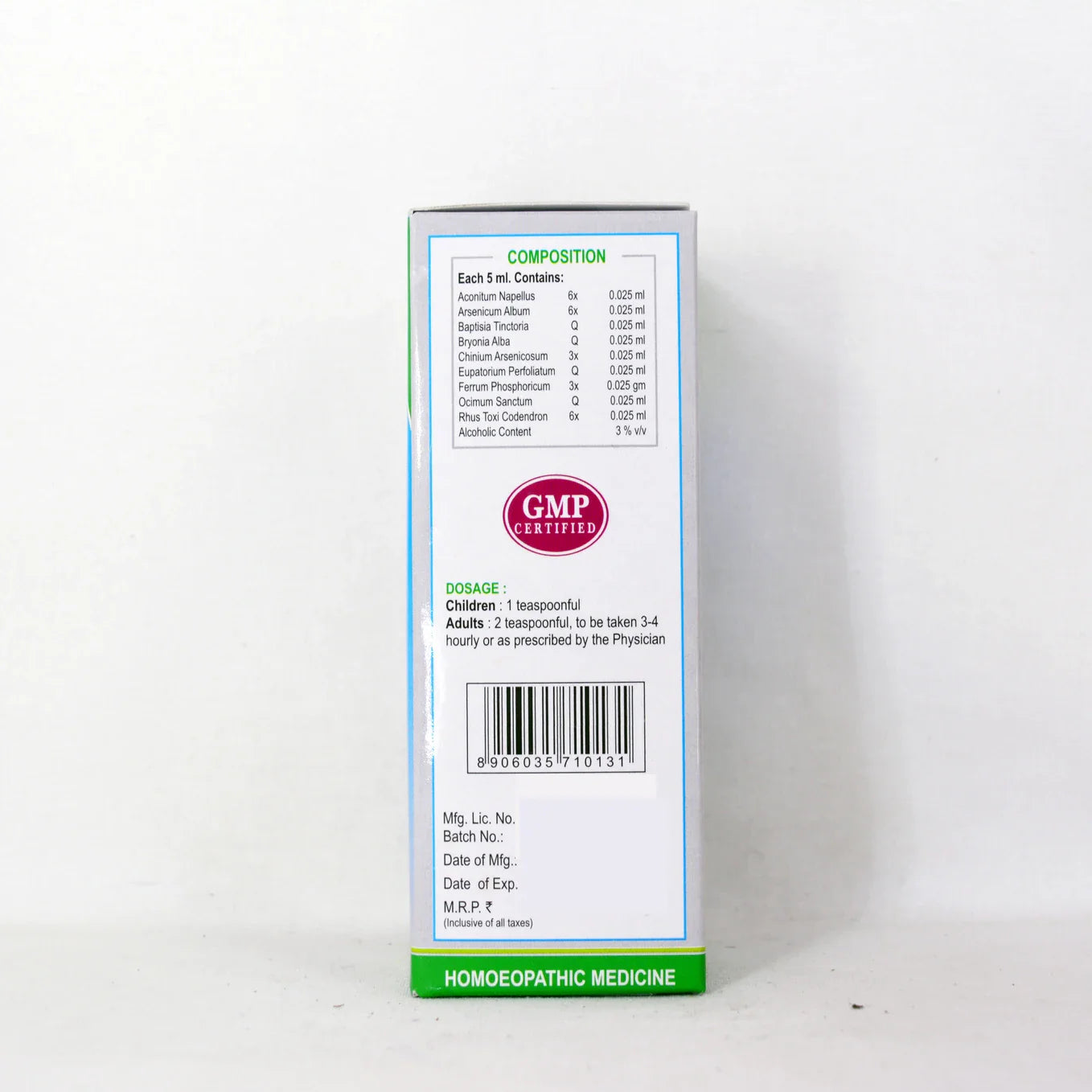 Wheezal Homeopathy Febral Elixir Syrup - 120 ml