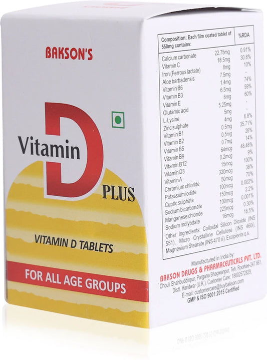 Bakson's Vitamin D Plus Tablets - 30 Tablets
