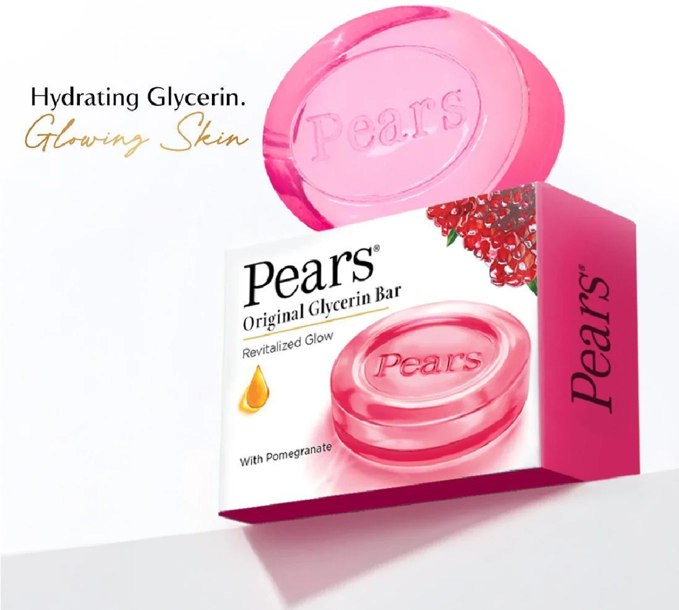 Pears Naturale Pomegranate Brightening Bathing Soap Bar - Pack of 4 - 125 gm
