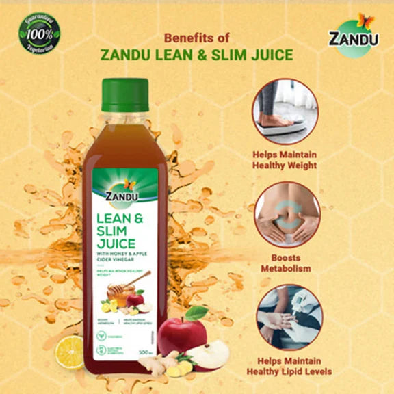 Zandu Lean & Slim Juice with Honey & Apple Cider Vinegar - 1000 ml