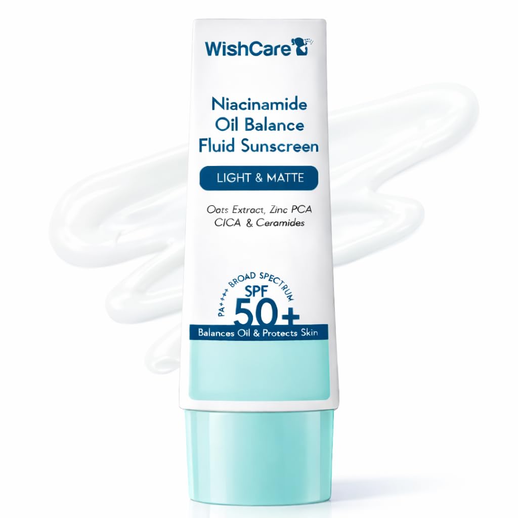 Wishcare 5% Niacinamide Oil Balance Fluid Sunscreen | SPF50 - 50 gm